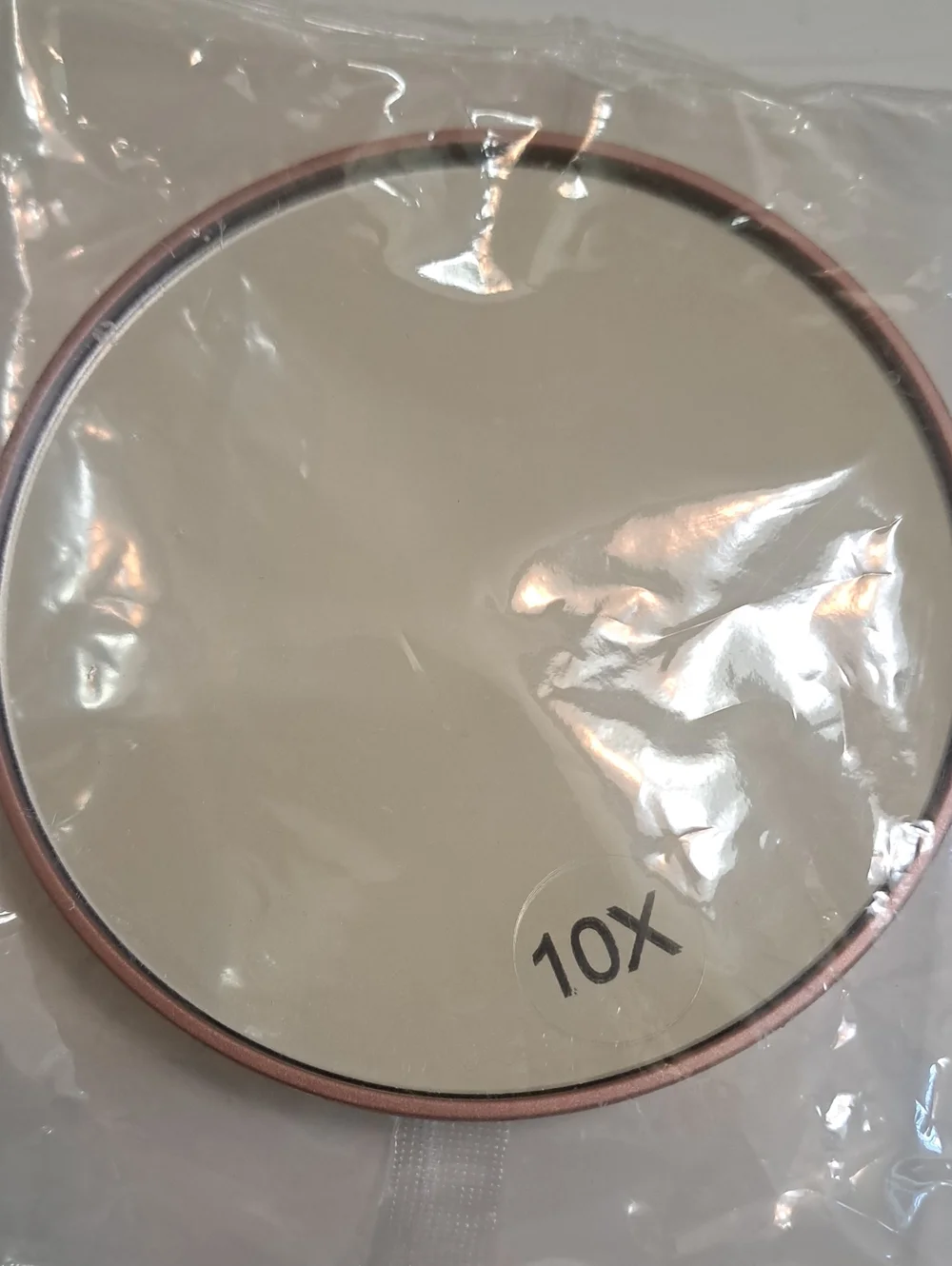 Round 10X Magnifying Wall Mirror - Rose Gold